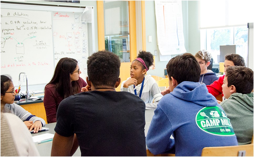 FCS Upper School students with Dr. Mona Hanna-Attisha, pediatrician, professor, public health advocate, and author.